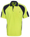 Hi Vis Micro Mesh Side Panel Polo Short Sleeve (P87) Hi Vis Polo With Designs Blue Whale - Ace Workwear