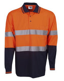 Hi Vis Micro Mesh Polo with Reflective Tape Long Sleeve (P91) Hi Vis Polo With Tape Blue Whale - Ace Workwear