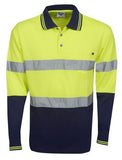 Hi Vis Micro Mesh Polo with Reflective Tape Long Sleeve (P91) Hi Vis Polo With Tape Blue Whale - Ace Workwear