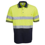 Hi Vis Micro Mesh Polo with Reflective Tape Short Sleeve (P92) Hi Vis Polo With Tape Blue Whale - Ace Workwear
