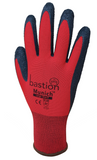 Bastion Munich - Red Nylon Gloves Black Crinkled Latex Coating - Carton (120 Pairs) (BSG4712) Synthetic Dipped Gloves Bastion - Ace Workwear