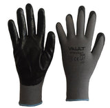 Vault Super Lite Black Nitrile Smooth Finish Gloves - Pack (12 Pairs) - Ace Workwear (8603104397)