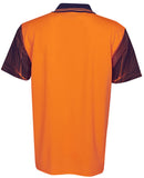Hi Vis Polo Shirt Short Sleeve Wave Design Sublimation Printed (P67) Hi Vis Polo With Designs Blue Whale - Ace Workwear