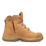 Oliver Womens Wheat Zip Sided Lace Up Steel Cap Safety Boot With Scuff Cap (49-432Z) (Pre Order)