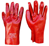 Vault Red PVC 27cm Short Gloves - Pack (12 Pairs) - Ace Workwear (8631174285)