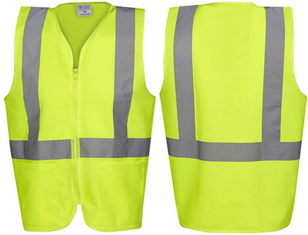 Hi Vis Day/Night Safety Vest with Zip and Pockets (V84) Hi Vis Vest Blue Whale - Ace Workwear