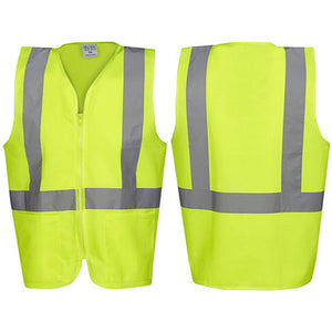 Hi Vis Day/Night Safety Vest with Zip and Pockets (V84) Hi Vis Vest Blue Whale - Ace Workwear