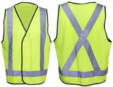 Hi Vis Safety Vest with Back Cross Reflective Tape (V83) Hi Vis Vest Blue Whale - Ace Workwear