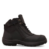 Oliver Black Zip Sided Lace Up Steel Cap Safety Boot With Scuff Cap (34-660) (Pre Order)