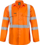 Workcraft Hi Vis Long Sleeve Shirt with X Pattern and CSR Reflective Tape Day/Night use (WS3222)